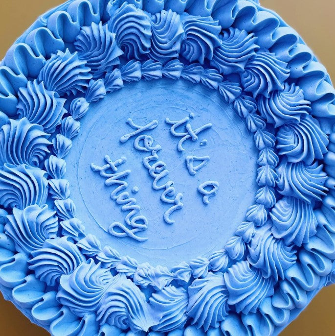 blue cake vintage lambeth piping round bakery toronto gta birthday custom